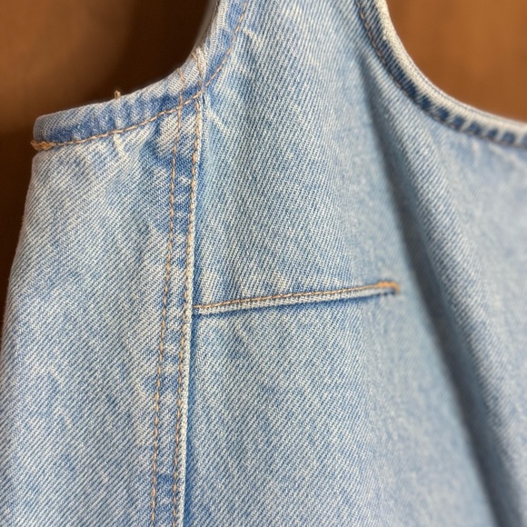 ZARA Square Neck Denim Tank Mini Dress | Light Blue | Small - Picture 6 of 7